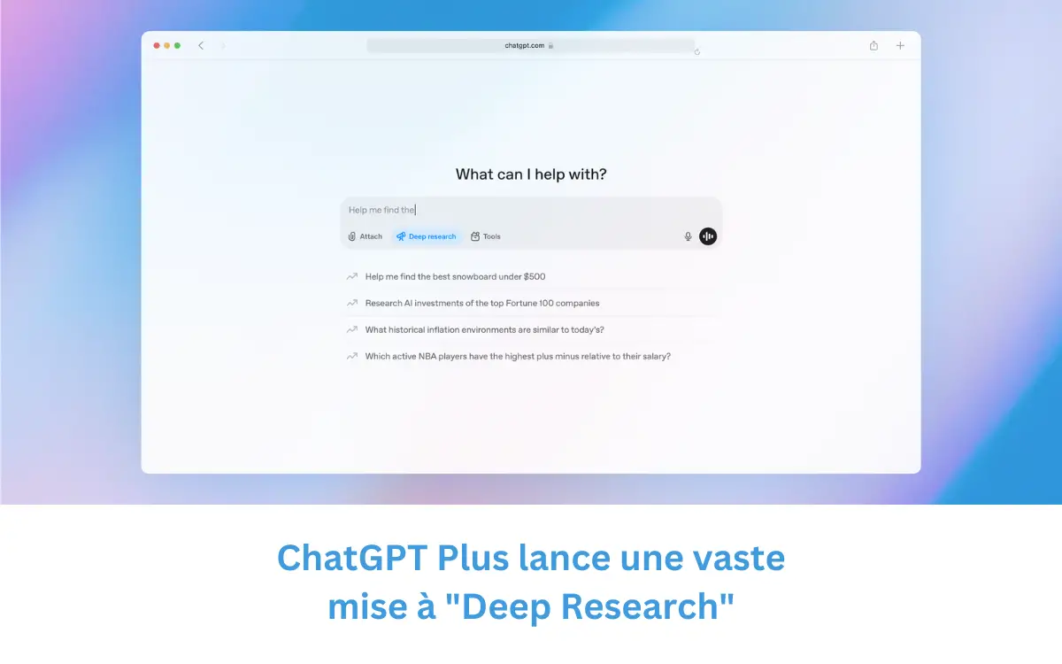 ChatGPT Plus lance une vaste mise à Deep Research